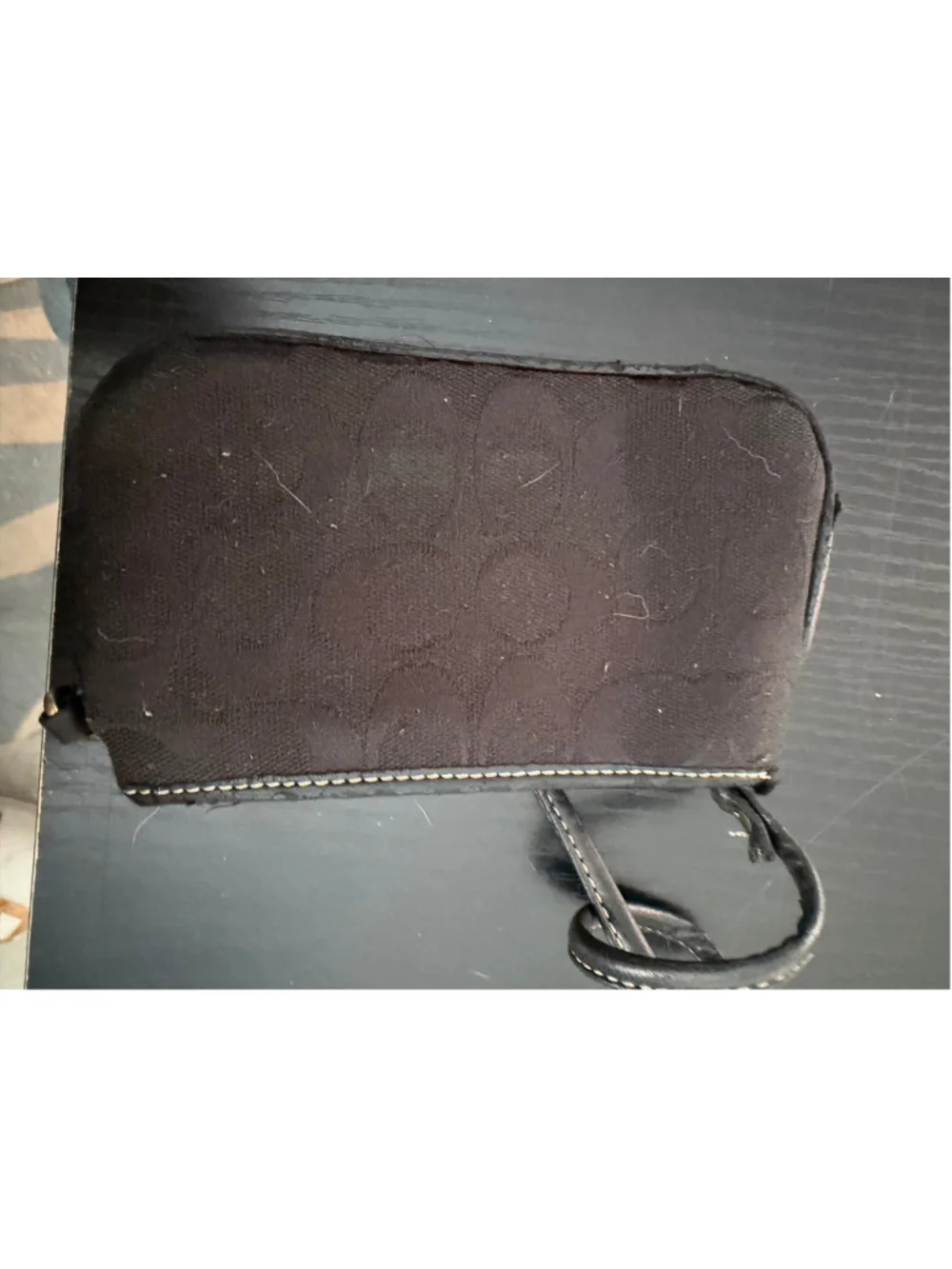 Women's Coach Black Signature Wristlet One Size